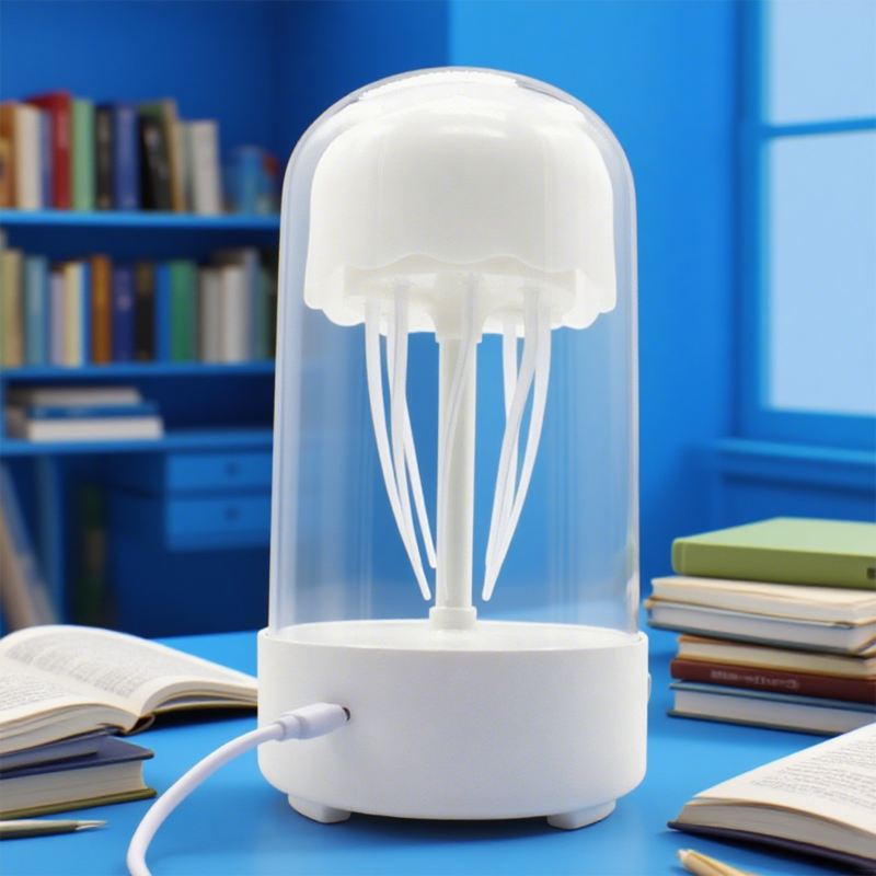 Jellyfish speaker lamp: Mesmerizing glow mimics floating jellyfish. Rich sound + dynamic light show. Elevate decor with aquatic magic—unique vibe guaranteed.
